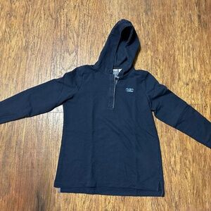 L.L. Bean Hooded 1/4 Button Long Sleeve Shirt Sweatshirt Pullover Size Medium